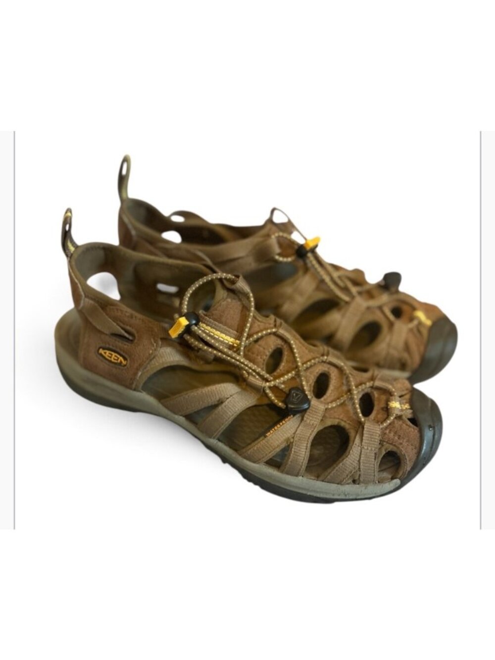 Keen Women’s Brown Closed Toe Sandals Bungee Closure Anti Odor Size 9.5